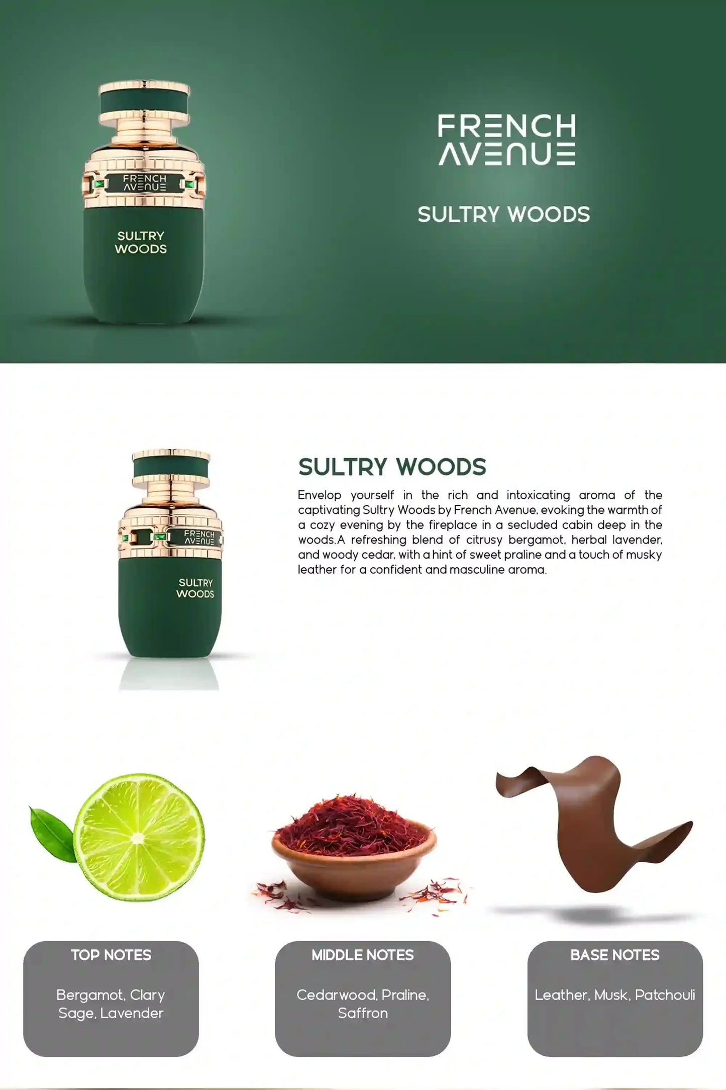 Sultry Woods French Avenue Fragrance World EDP (80ml)